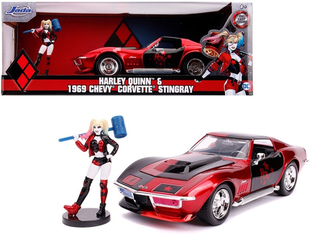 1969 Chevrolet Corvette Stingray w/ Harley Quinn Diecast Figurine "DC Comics"